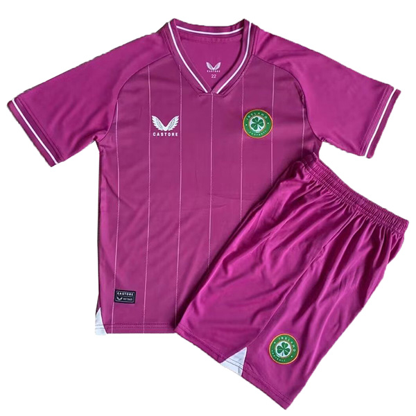 Ireland goalkeeper kids jersey soccer kit children pink football shirt youth uniforms 2023-2024