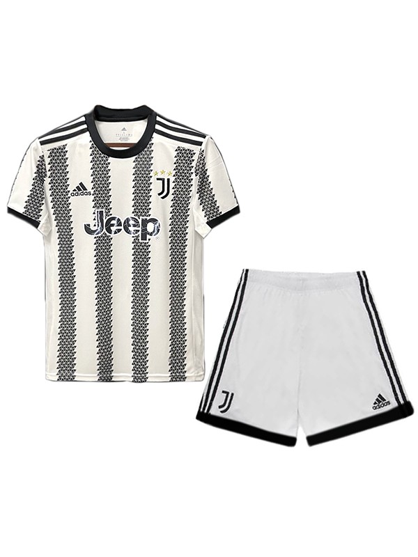 Juventus home kids kit soccer jersey children first football mini shirt youth uniforms 2022-2023