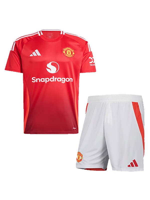 Manchester united home kids kit infant soccer children first football shirt mini youth uniforms 2024-2025