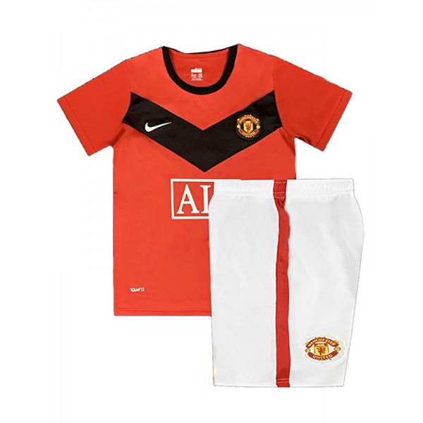 Manchester united home kids retro jersey soccer kit children vintage first football shirt mini youth uniforms 2009-2010