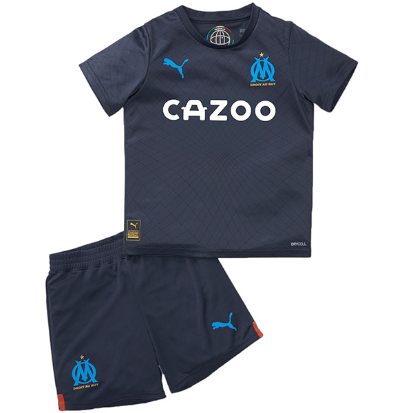 Olympique de marseille away kids kit soccer children second football mini shirt youth uniforms 2022-2023