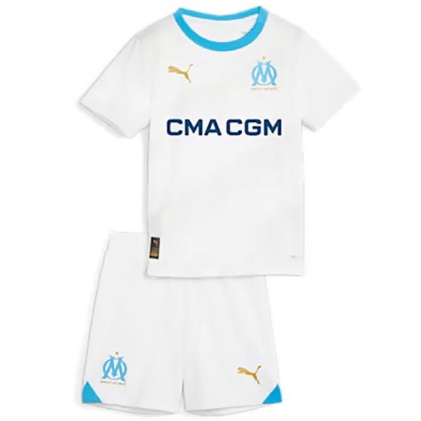 Olympique de Marseille home kids jersey soccer kit children first football mini shirt youth uniforms 2023-2024