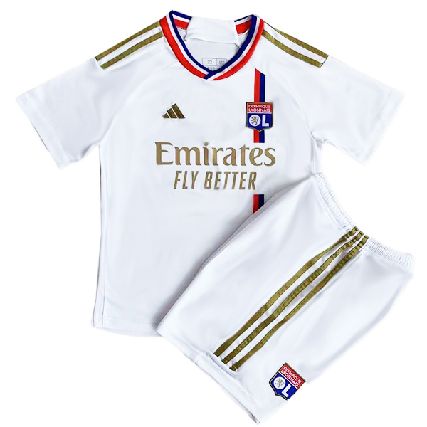 Olympique lyon home kids jersey soccer kit children first football mini shirt youth uniforms 2023-2024