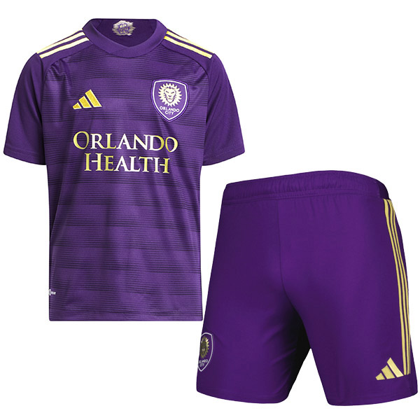Orlando city home kids jersey soccer kit children first football mini shirt youth uniforms 2023-2024
