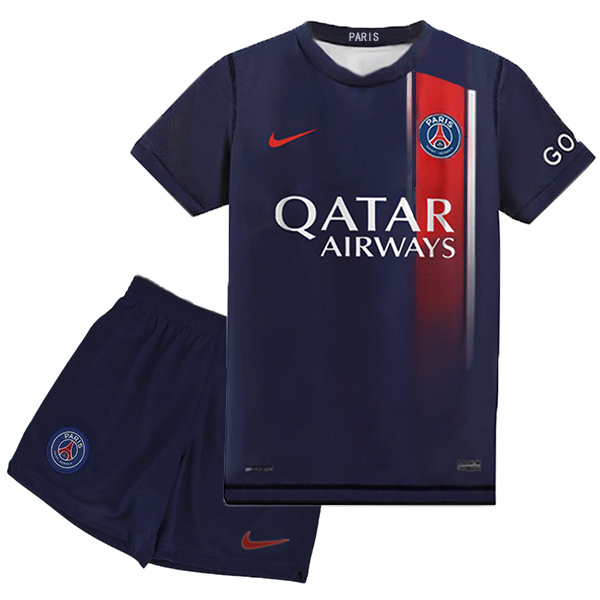 Paris saint germain home kids kit soccer children first football shirt mini youth uniforms 2023-2024