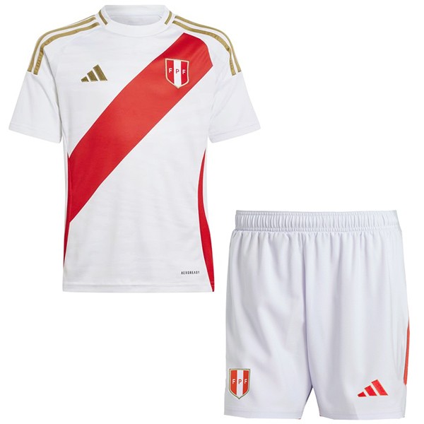 Peru home kids jersey soccer kit children first football shirt mini youth uniforms Euro 2024 cup