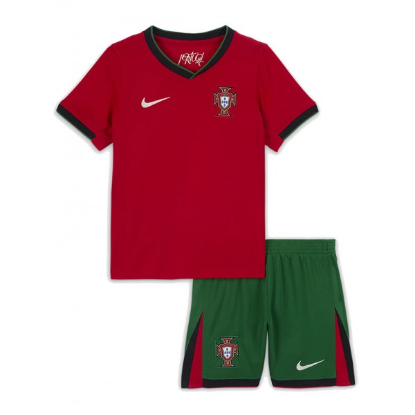 Portugal home kids jersey soccer kit children first football mini shirt youth uniforms 2024-2025