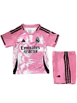 Real madrid kids jersey infant children pink kit mini youth uniforms 2025-2026