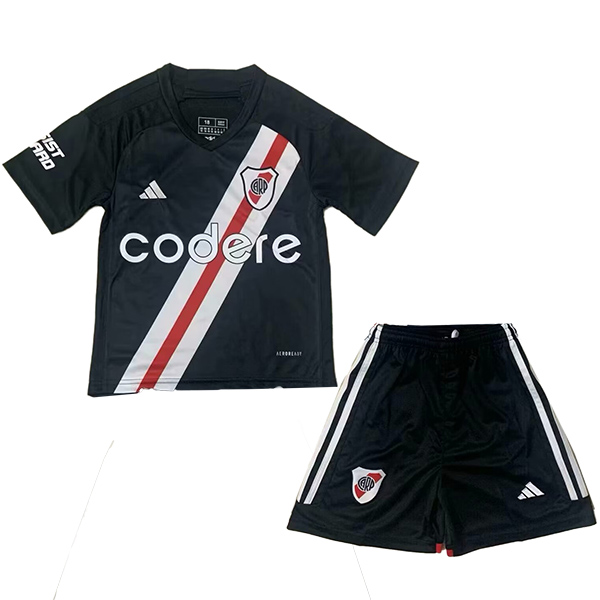 River plate special kids jersey soccer kit children black football mini shirt youth uniforms 2023-2024
