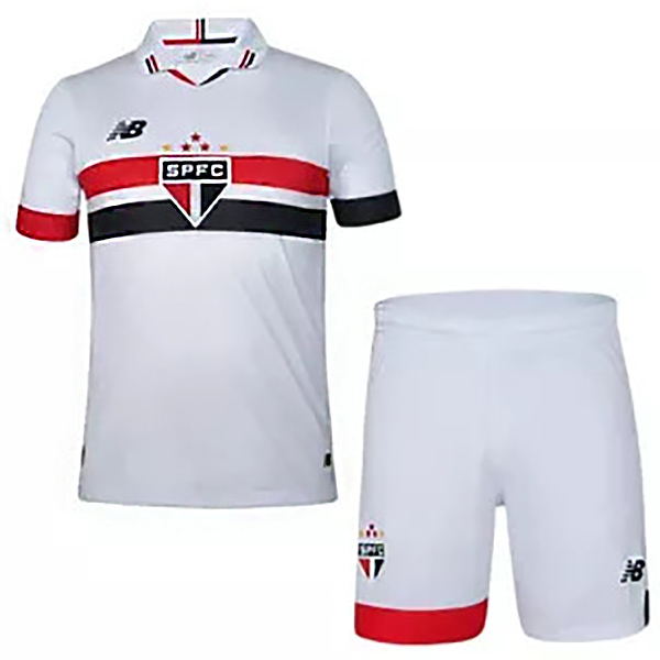 São Paulo home kids jersey soccer kit children first football mini shirt youth uniforms 2024-2025