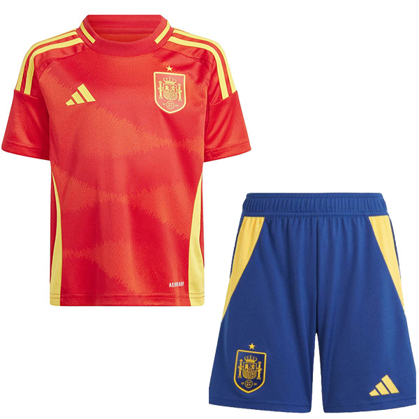 Spain home kids jersey soccer kit children first football mini shirt youth uniforms Euro 2024 cup