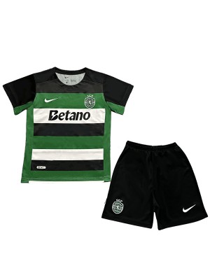 Sporting CP home kids jersey soccer kit children first football mini shirt youth uniforms 2024-2025