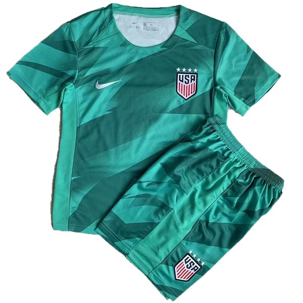 USA goalkeeper green kids jersey soccer kit children football mini shirt youth uniforms 2023