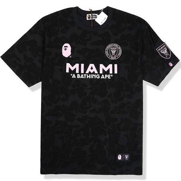 Bape x inter miami camo tee special jersey black soccer uniform men's limited sportswear football kit top shirt 2023-2024