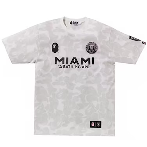 Bape x inter miami camo tee special jersey white soccer uniform men's limited sportswear football kit top shirt 2023-2024