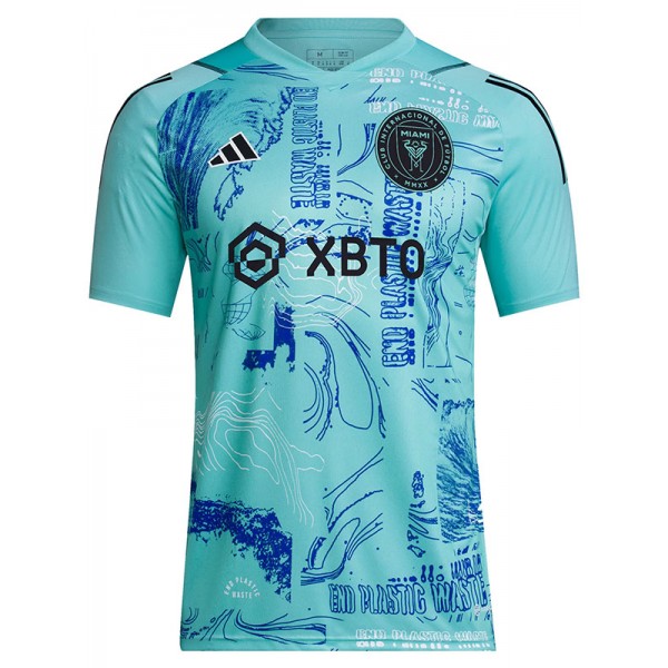 Inter miami special edition jersey one planet soccer uniform men's blue sportswear football kit top shirt 2023-2024