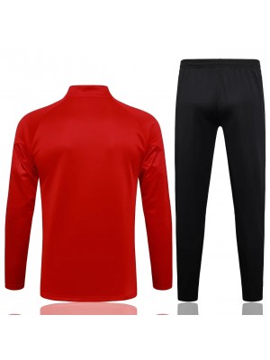 AC milan jacket football sportswear tracksuit long zip red black uniform men's training kit outdoor soccer coat 2023-2024