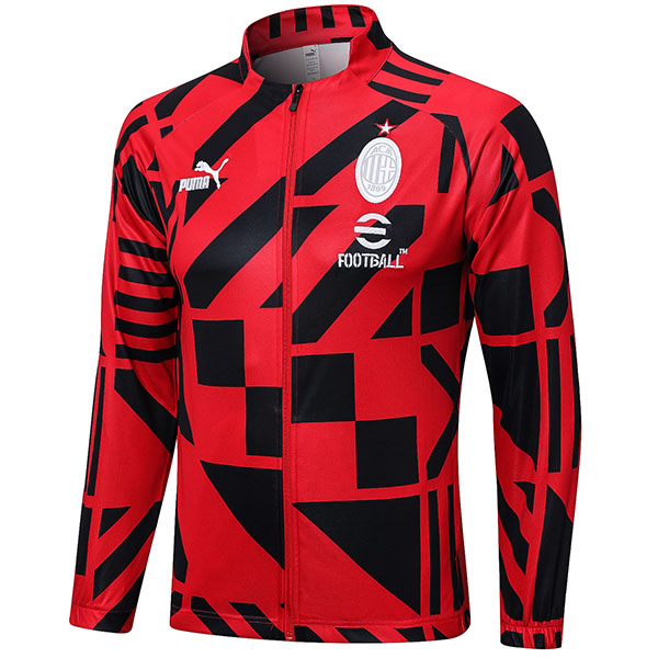 AC milan jacket football sportswear tracksuit uniform men's red training jersey kit soccer coat 2022-2023