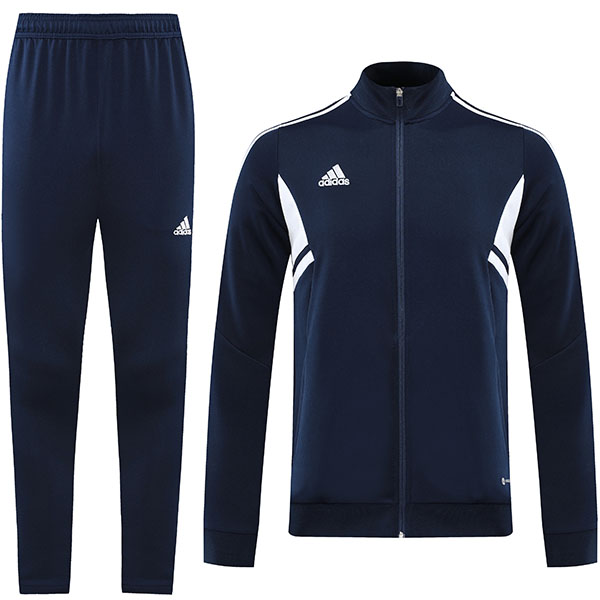Addas jacket football sportswear tracksuit full zipper men's training jersey athletic outdoor soccer navy coat 2022-2023