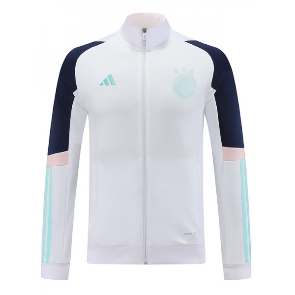 Ajx jacket football sportswear tracksuit zipper white uniform men's training kit outdoor soccer coat 2023-2024