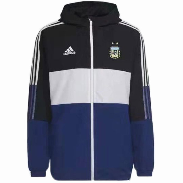 Argentina windbreaker hoodie jacket football sportswear tracksuit full zipper men's training blue kit athletic outdoor soccer coat 2022
