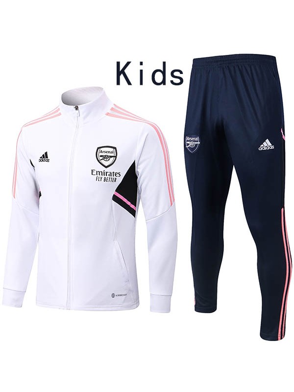 Arsenal jacket kids kit football sportswear tracksuit white long zipper youth training uniform outdoor children soccer coat 2022-2023
