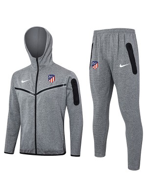 Atlético de Madrid hoodie jacket football sportswear grey tracksuit full zipper men's training kit outdoor uniform soccer coat 2024-2025