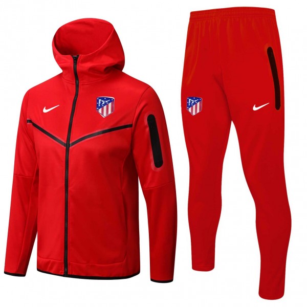 Atletico Madrid hoodie jacket football sportswear tracksuit full zipper men's training kit athletic outdoor uniform soccer red coat 2022-2023