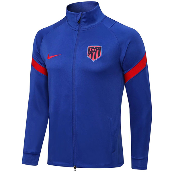 Atletico Madrid jacket football sportswear tracksuit full zipper men's training kit outdoor soccer coat blue uniform 2022-2023