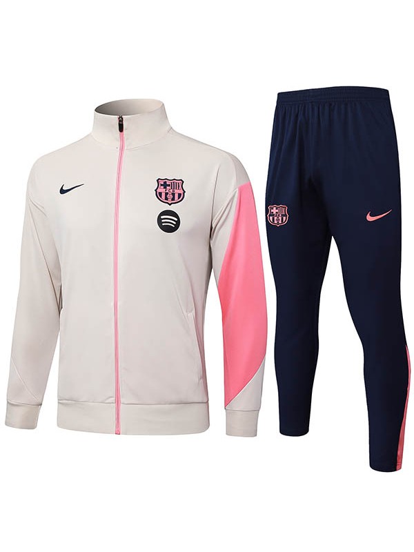Barcelona jacket beige tracksuit men's training kit 2025-2026
