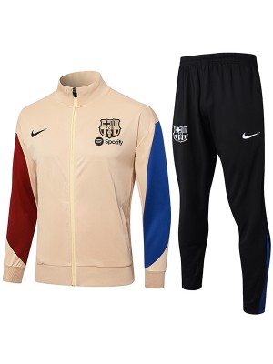 Barcelona jacket football sportswear tracksuit full zipper men's gold training kit outdoor soccer coat 2024-2025