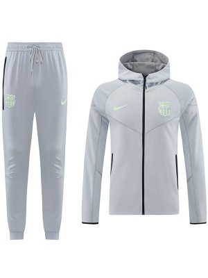 Barcelona windbreaker hoodie jacket tracksuit gray men's training kit 2025-2026
