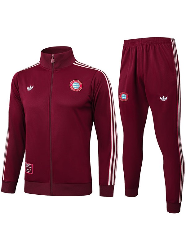 Bayern munich jacket maroon tracksuit men's training kit 2025-2026