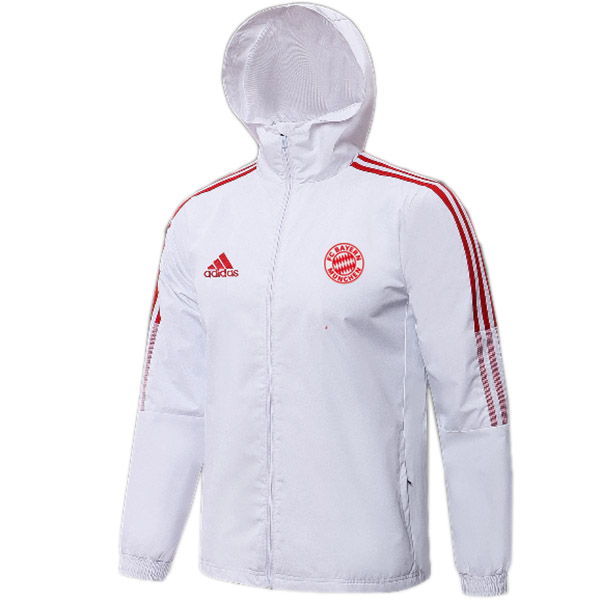 Bayern munich windbreaker hoodie jacket football sportswear tracksuit full zipper men's training kit athletic outdoor soccer white coat 2022-2023