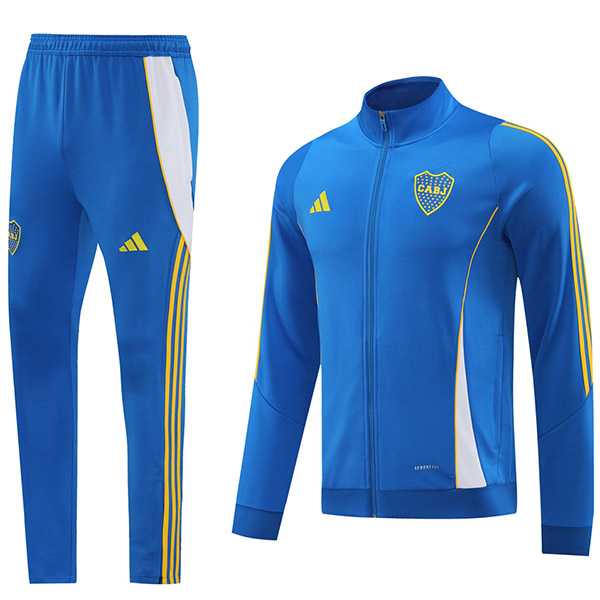Boca jacket football sportswear tracksuit full zip uniform men's training kit blue outdoor soccer coat 2024
