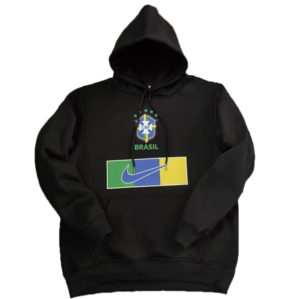 Brazil hoodie jacket football sportswear tracksuit black uniform men's training jersey kit soccer coat 2022