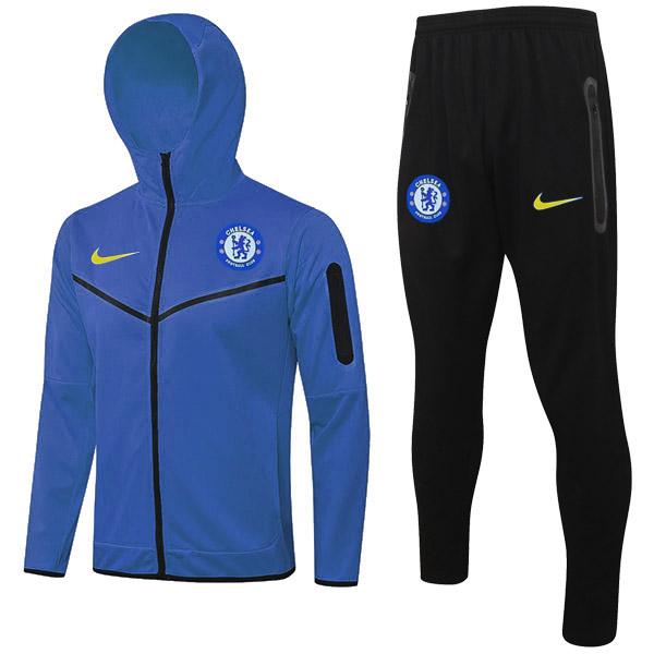 Chelsea hoodie jacket football sportswear tracksuit full zipper uniform men's training kit athletic outdoor soccer blue coat 2022-2023