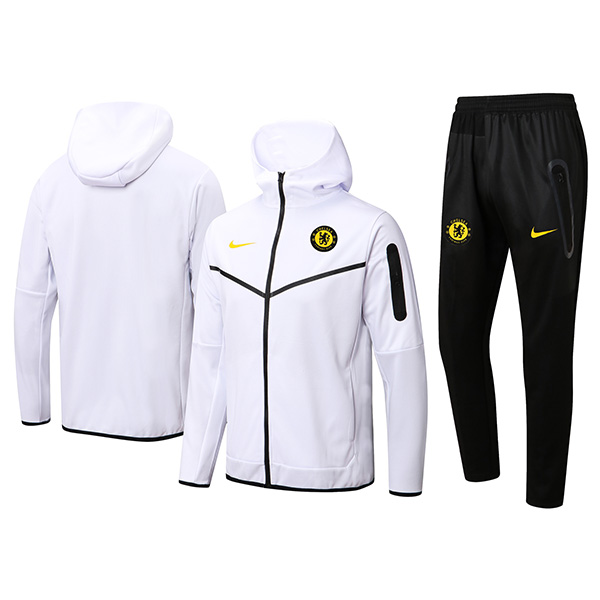Chelsea hoodie jacket football sportswear tracksuit full zipper uniform men's training kit white outdoor soccer coat 2022-2023