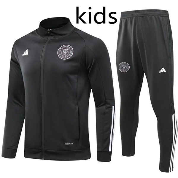 Inter miami jacket kids kit black football sportswear tracksuit long zipper youth training uniform outdoor children soccer coat 2024