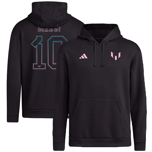 Inter miami windbreaker hoodie jacket messi 10 football sportswear tracksuit zipper men's training black kit athletic outdoor soccer coat 20223