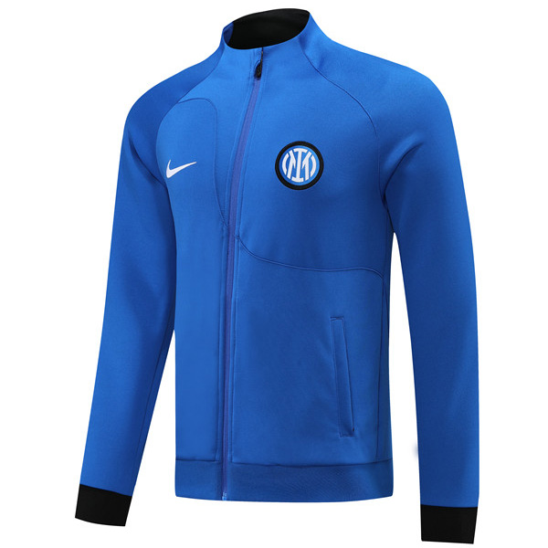 Inter milan jacket football sportswear tracksuit full zipper uniform men's training kit outdoor soccer coat blue 2022-2023
