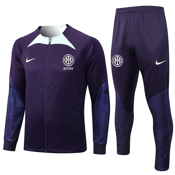 Inter milan jacket purple football sportswear tracksuit full zipper kit men's training uniform outdoor soccer coat 2022-2023