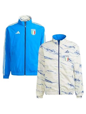 Italy windbreaker jacket blue white tracksuit men's training coat 2025-2026