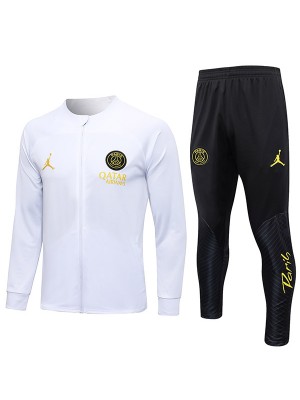 Jordan paris saint germain jacket psg white men's outdoor uniform soccer tracksuit kit 2023-2024