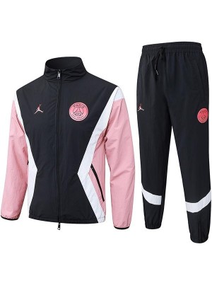 Jordan paris saint-germain windbreaker jacket black pink tracksuit men's training coat 2025-2026