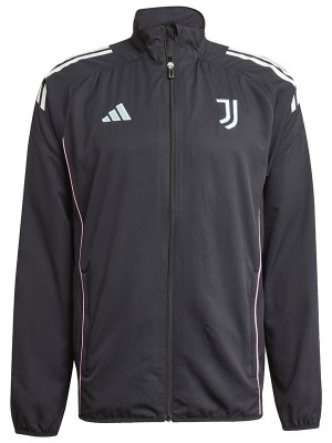 Juventus windbreaker jacket black tracksuit men's training coat 2025-2026