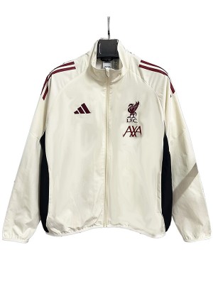 Liverpool windbreaker jacket white tracksuit full zipper men's training coat 2025-2026