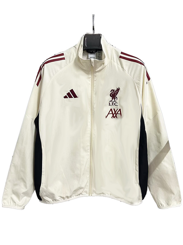 Liverpool windbreaker jacket white tracksuit full zipper men's training coat 2025-2026