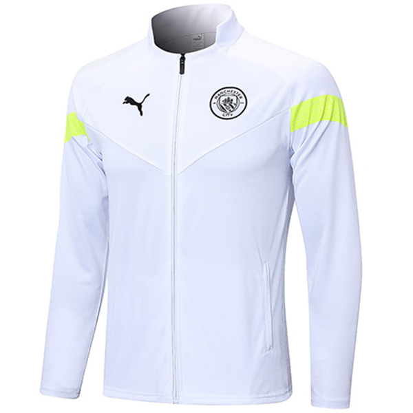 Manchester city jacket football sportswear tracksuit full zipper men's training kit white outdoor soccer coat 2023-2024