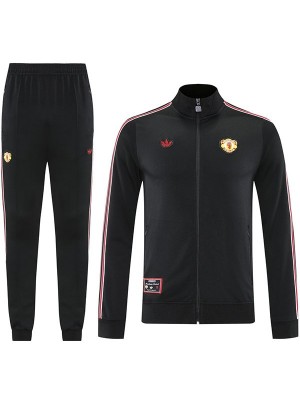 Manchester united jacket tracksuit men's black training kit 2025-2026